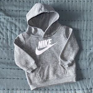 Nike Gray Baby Pullover Hoodie with White Logo
